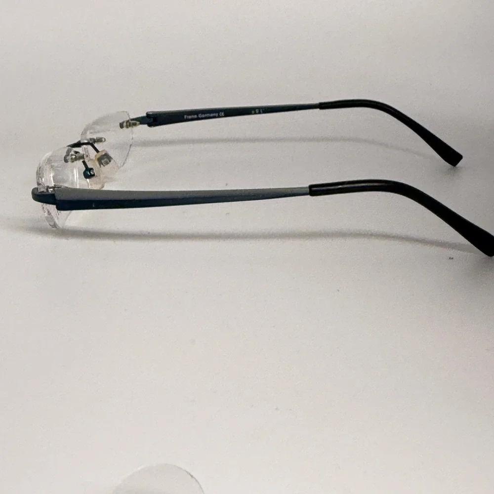 Ogi Eyewear Rimless Rectangular Frames‎ Mod 704 Col 70 Blue Black 50-18-140